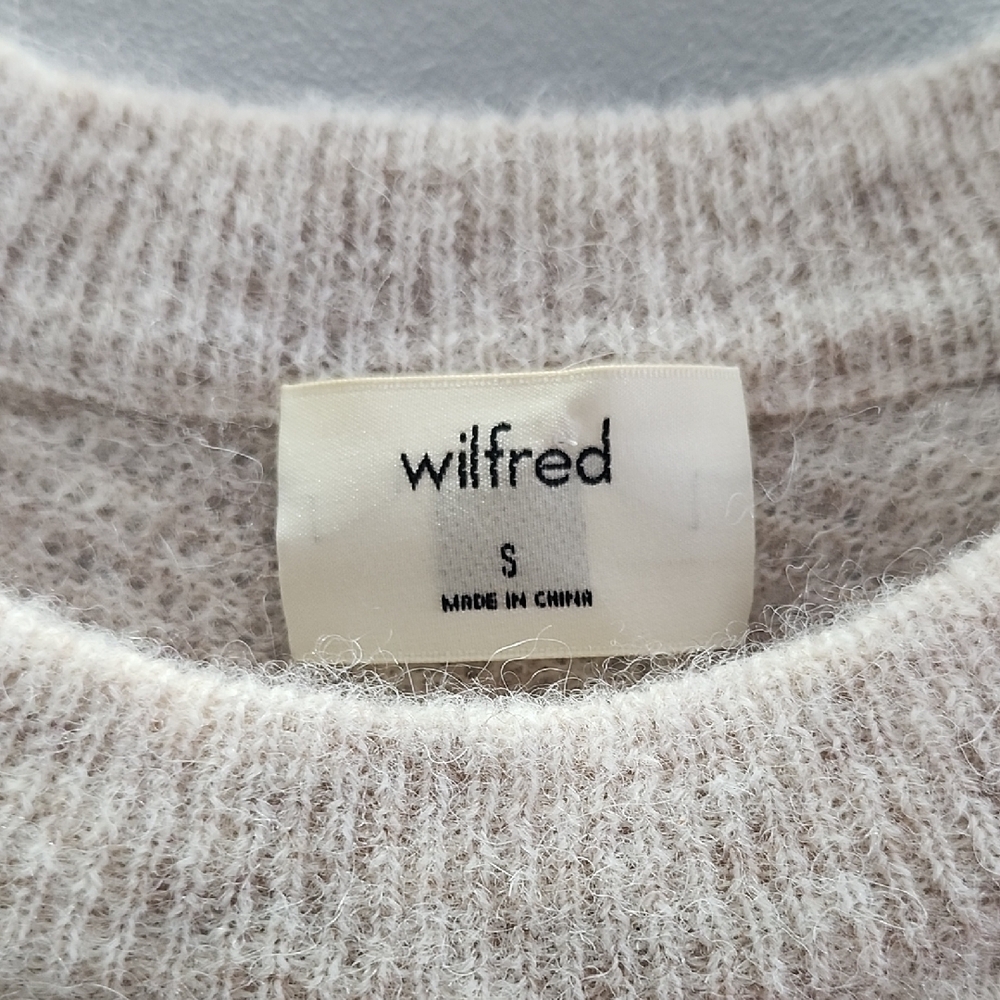 ARITZIA WILFRED Aubri Oatmeal Alpaca wool blend Crewneck Sweater cozy sweater - Picture 3 of 10